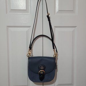 Cleo  Blue Leather and Suede Purse  Shoulder Bag